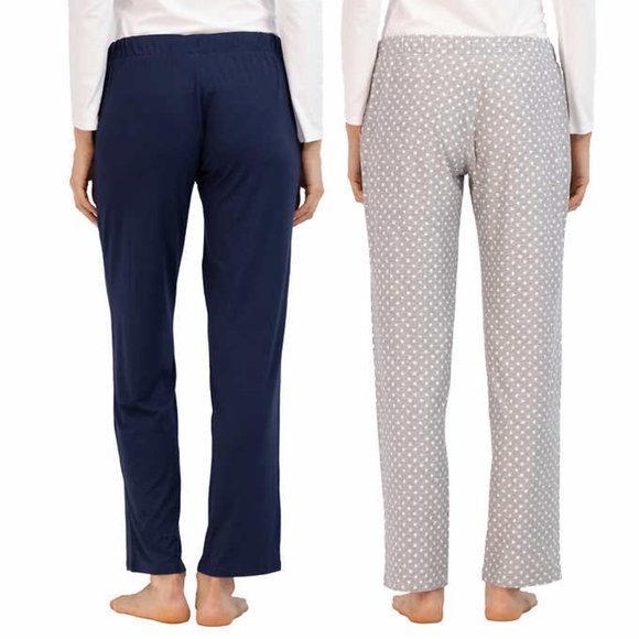 NWT Lucky Brand Women's 2 Piece Sleep Pajajma Pants Blue/Gray Size L $80 2D239 - Picture 2 of 3